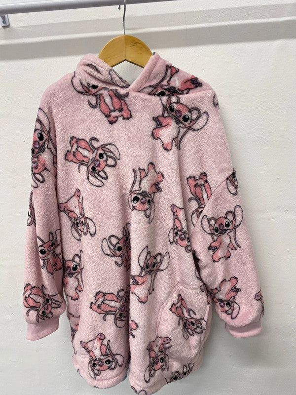 Fabulous Reversible Lilo &!Stitch fleece pyjama top hoodie Age 9-10 JS004
