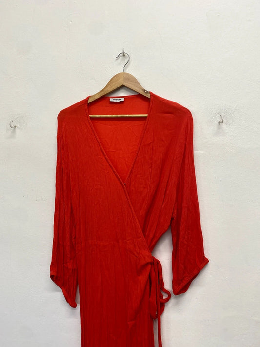 Lovely simply be coral lightweight wrap dress UK 24 NC001