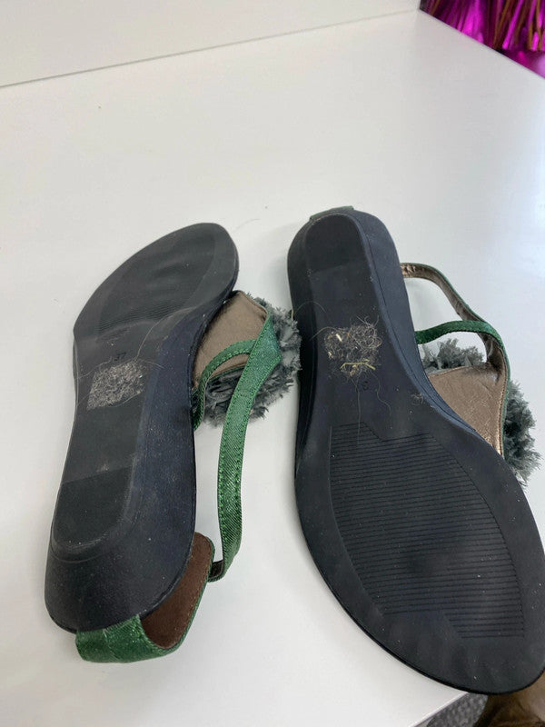 Fabulous Liberitae Rich Green small wedge sandal Uk4 MM005