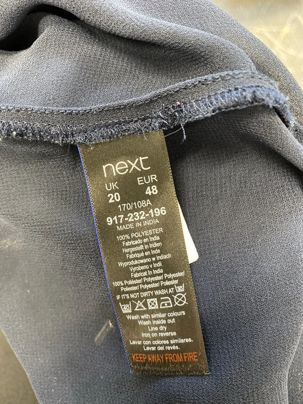 Lovely next navy sheer blouse UK 20 KN002