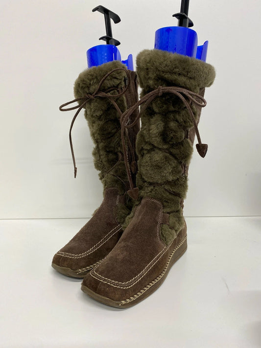 Fabulous Next suede and fleece winter boots Uk4 brown KM004