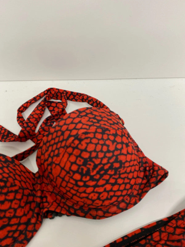 Fabulous red leopard George padded bikini 34D / 12 LP003