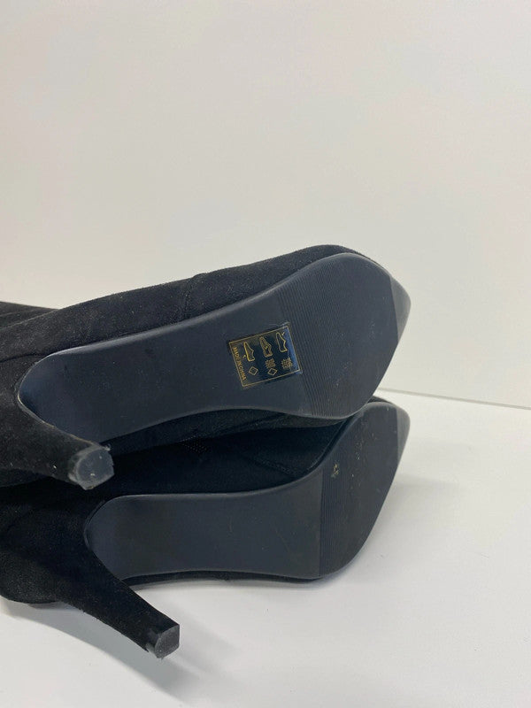 Stunning C’m Paris over the knee faux suede black boots Uk7 KM005