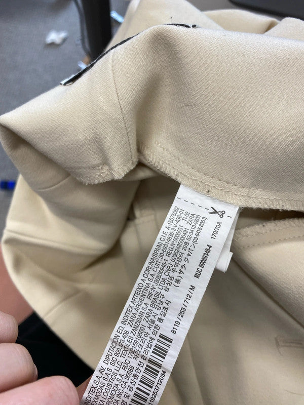 Stunning zara beige cropped trousers UK M JB001