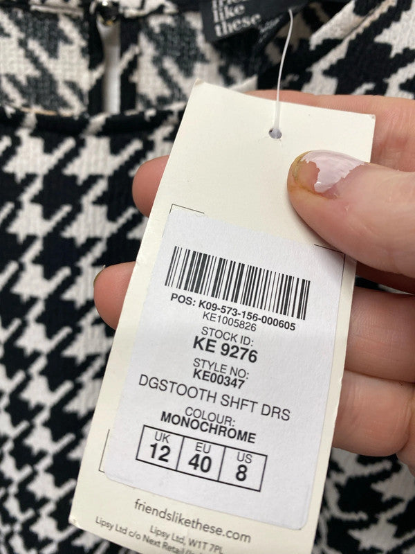 Fabulous Friends Like These houndstooth retro vibes dress Uk 12 AO001