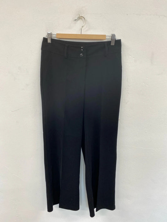 Amaranto Elegant Black Straight Cut Trousers UK 10 MM005