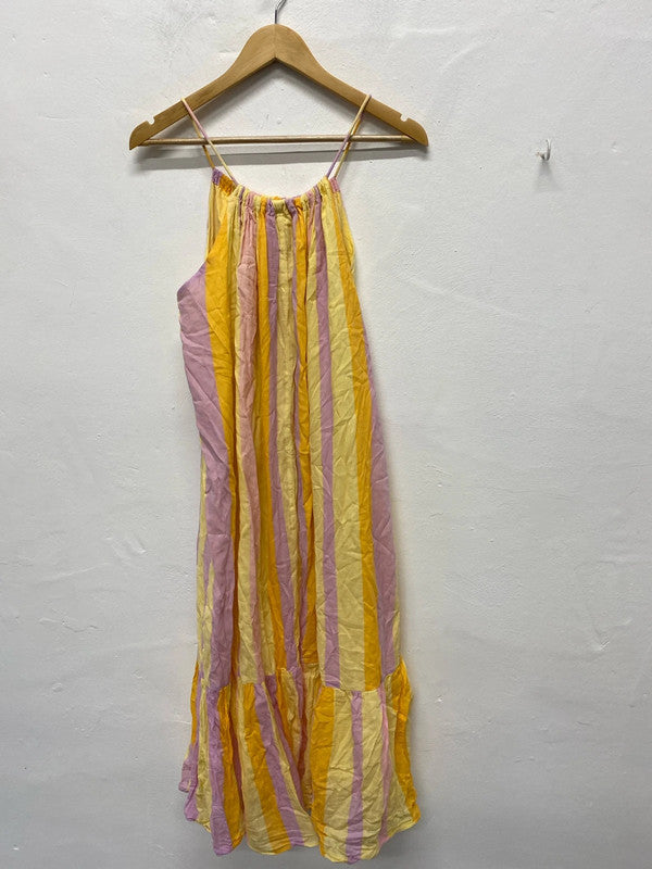 Fabulous Mango Striped summer dress UkM pastels KS002