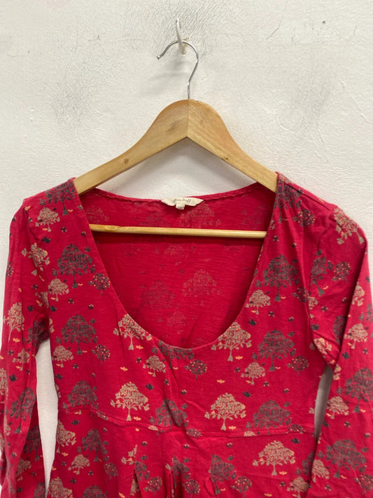 Lovely white stuff red tree pattern mini dress UK 12 MM005