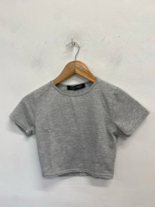 Lovely edge street grey crop t shirt UK 8 SD002