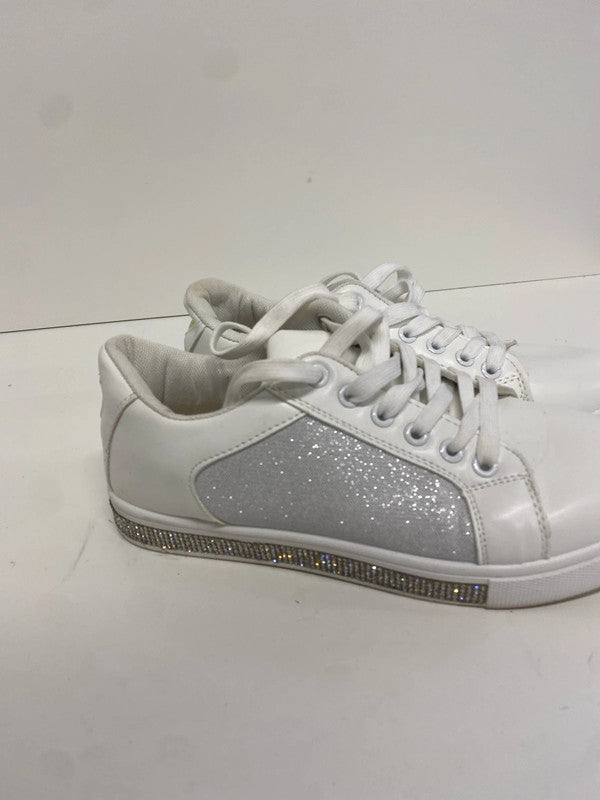 Fabulous Lemonade white sparkly trainers UK6 SG090