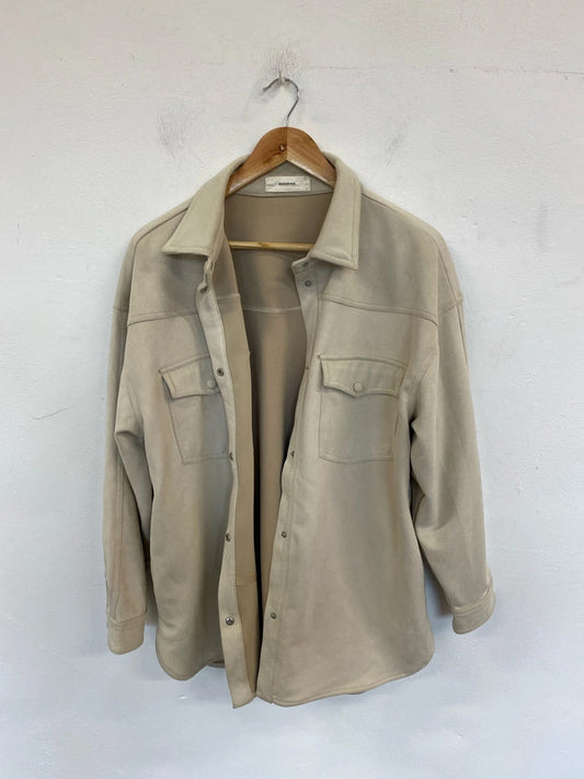 Reserved Trendy Cream Faux Suede Shacket Size L PJ001