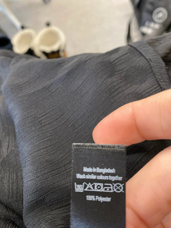 Fabulous George black spotty smock Uk24 lightweight IM001