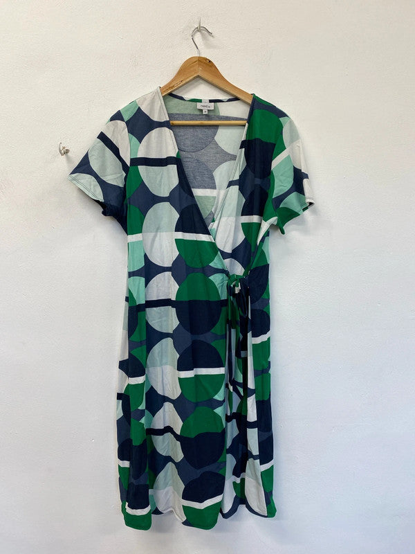 Fabulous Bright Green retro vibe wrap dress Uk18 By Next NC001