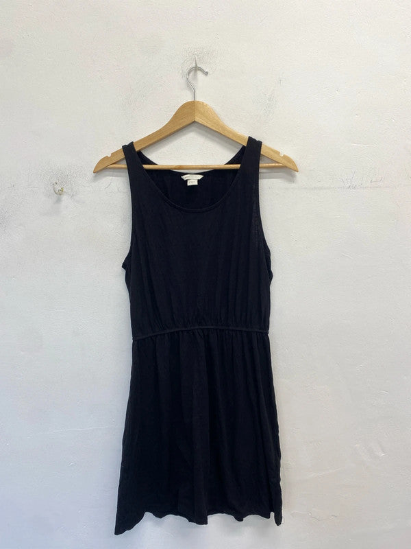 Stunning H&m black mini dress summer basics UK M JM005