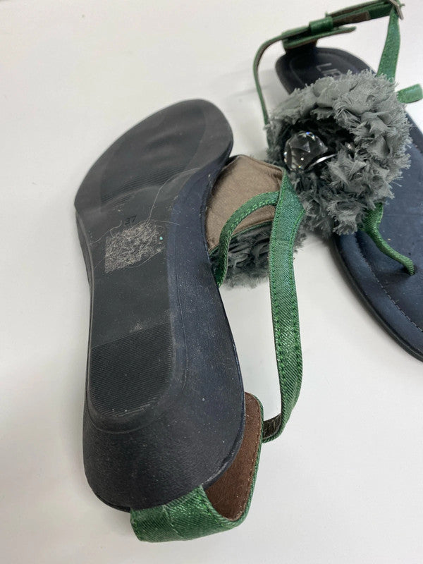 Fabulous Liberitae Rich Green small wedge sandal Uk4 MM005