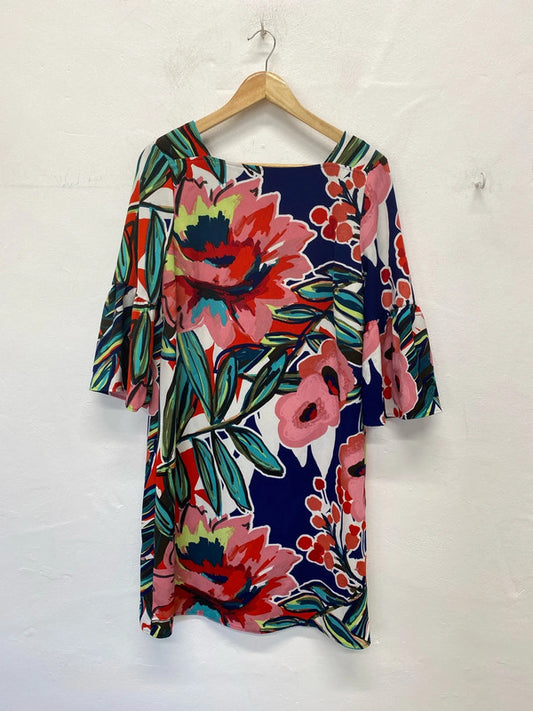 M&S Fabulous Artsy Botanical Midi Dress UK 12 KM005