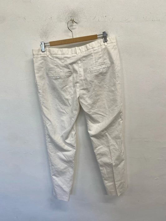 Lovely Zara casual white trousers office UK 14 NN001