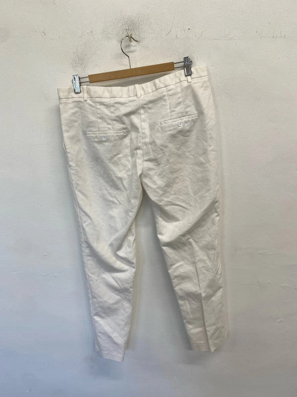 Lovely Zara casual white trousers office UK 14 NN001