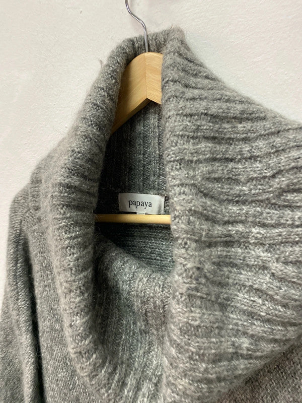 Papaya Grey mohair blend poncho one size super cosy MM005