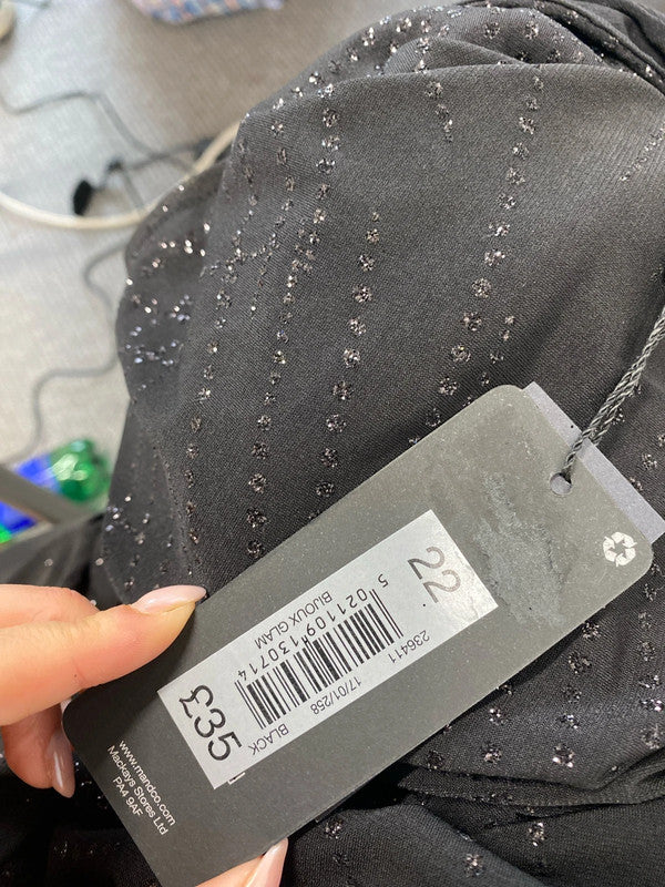 Stunning M&Co black midi smock Diamante sparkle dress UK 22 JW002