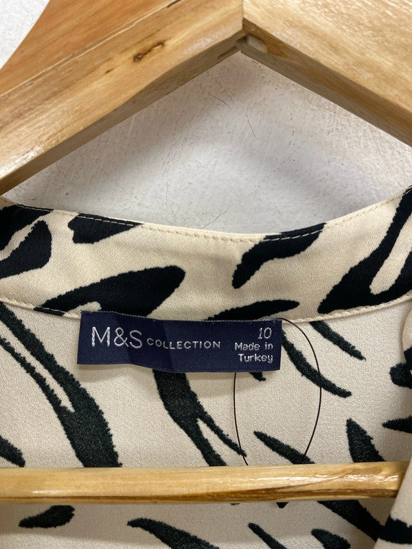 Lovely m&s beige zebra midi dress UK 10 KM005