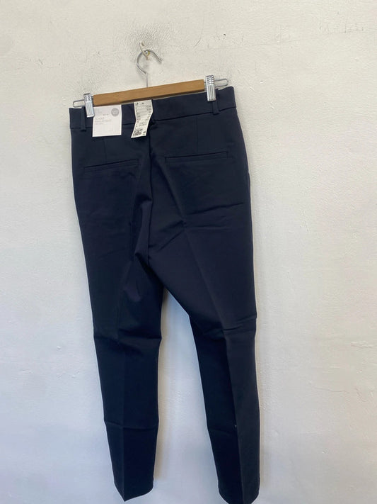 Lovely H&M navy slacks ankle length office UK 12 AO001