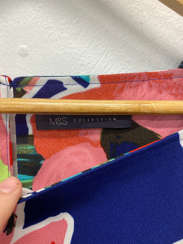 M&S Fabulous Artsy Botanical Midi Dress UK 12 KM005