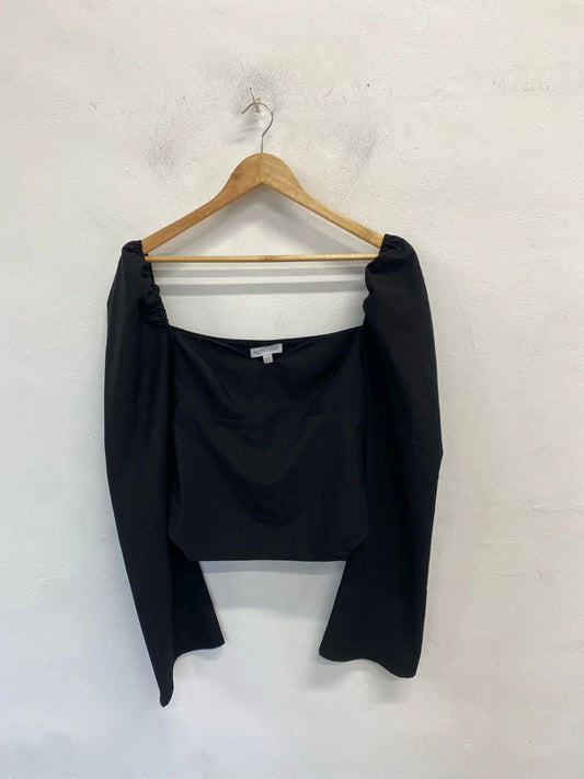 Gorgeous pretty lavish black top cute UK 10 CJ001