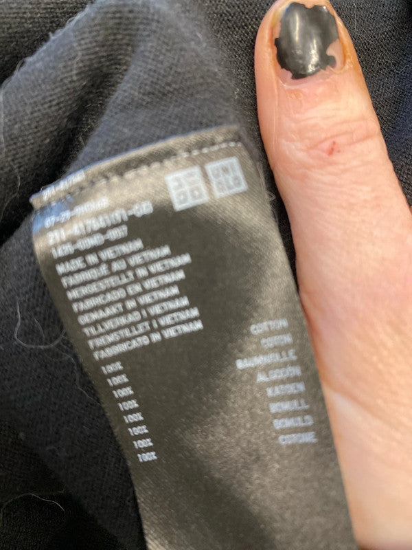 Fabulous Uniqlo stunning black fit & fare dress midi UkM JR001