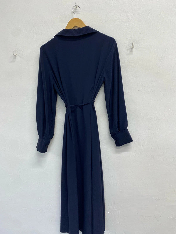 Lovely Primark navy maxi shirt dress UK 14 GJ001
