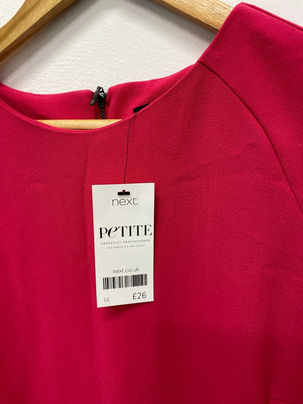 Fabulous Next Petite cerise pink dress Uk14 new party event FR001