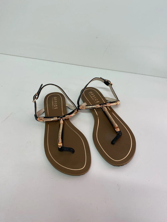 Fabulous Office London black & gold occasion party sandal Uk8 EUR 41 IM001