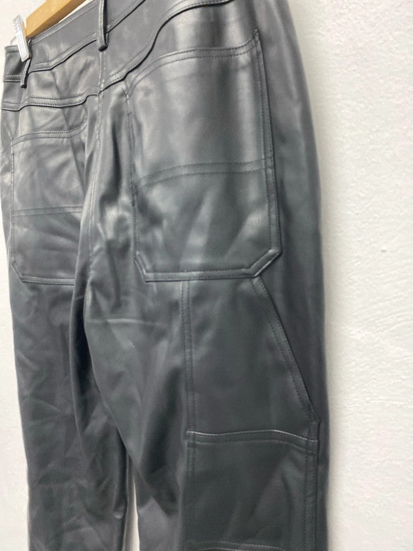 Fabulous Topshop Faux Leather Uk12 wide leg trousers KS002