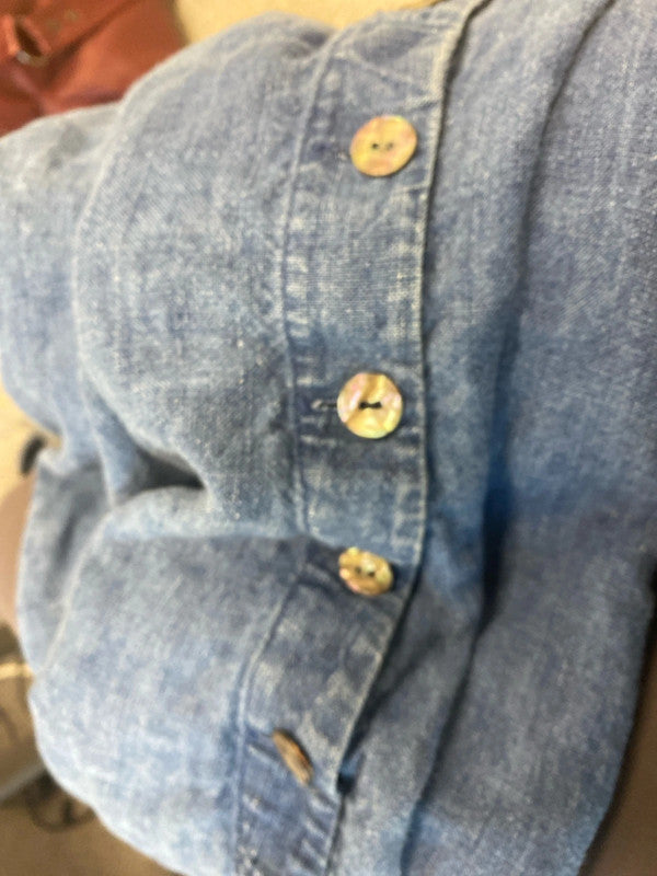 Fabulous Monsoon light denim tunic dress cute button details Uk12 MM005