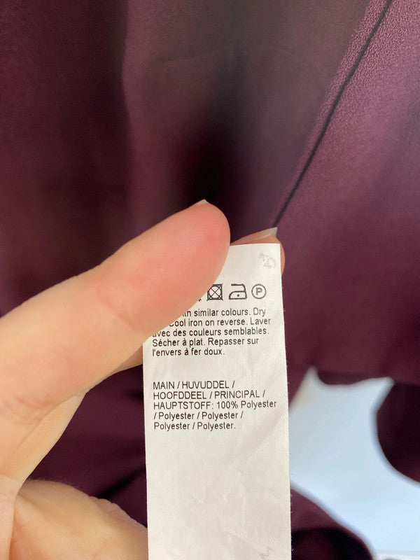 River Island Chic Burgundy Cold Shoulder Tunic Dress UK 14 GW001