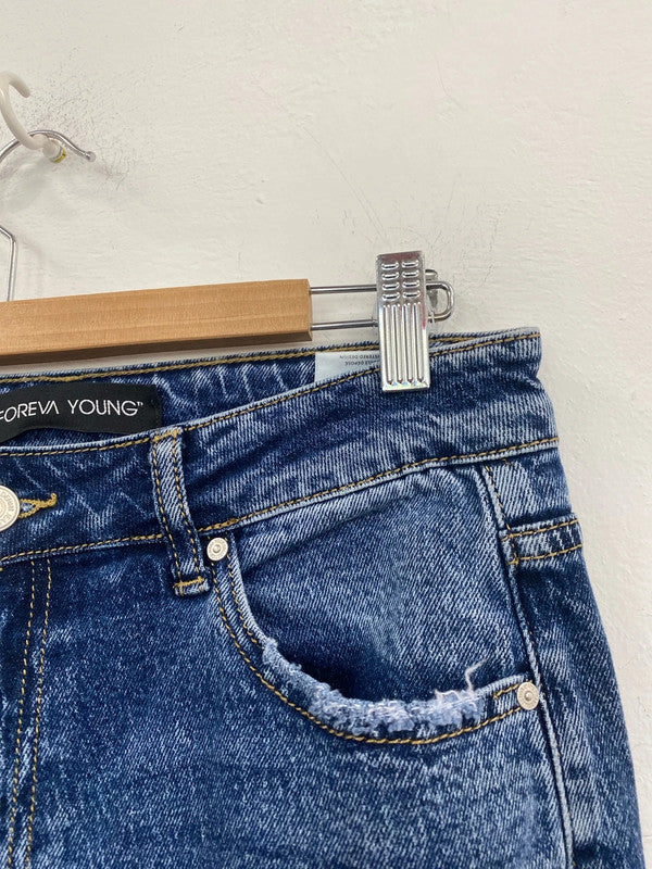 Fabulous Foreva Young wide leg flare high waist jeans Uk10 CD001