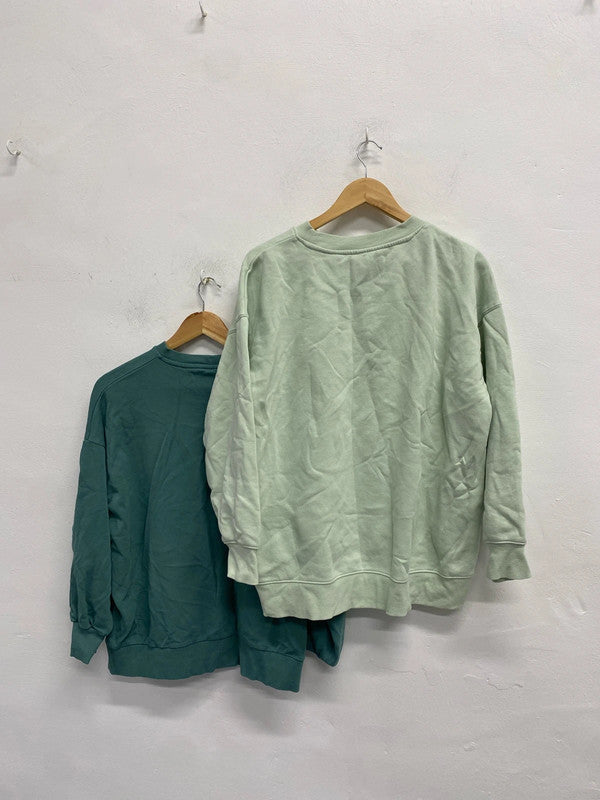Bundle 42 green crew necks H&M asos UK M KS002