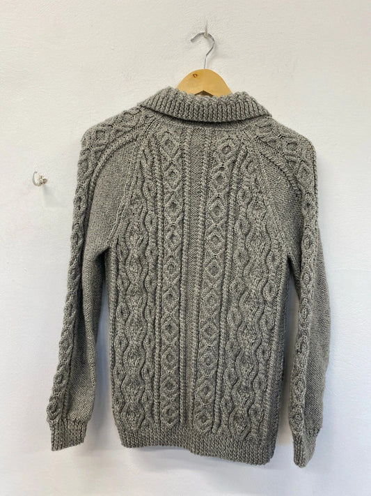 Stunning grey knit collared cardigan  uk8-10 KD001