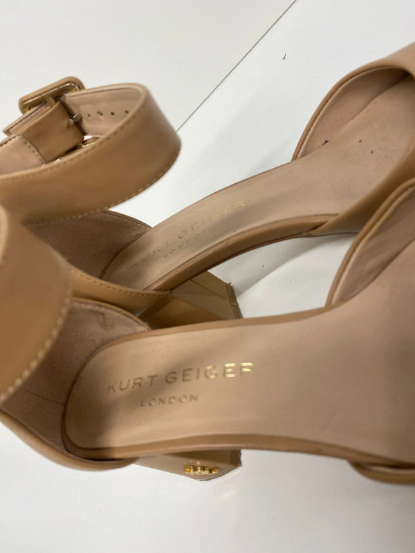 Fabulous Kurt Geiger Nude heels with ankle straps Uk4 SS002