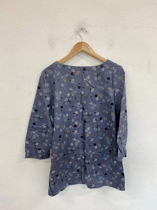 Lily & Me Lovely Slate Blue Botanical Pattern Tunic UK 12 MM005
