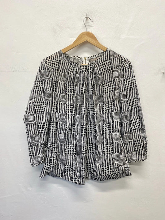 Sfera Stylish Black & White Houndstooth Check Blouse Size L KM005