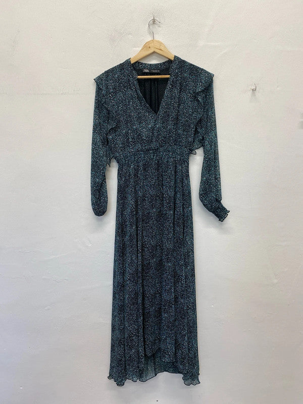 Fab Zara Ditsy Midi dress floaty romantic Dress UkS JM005