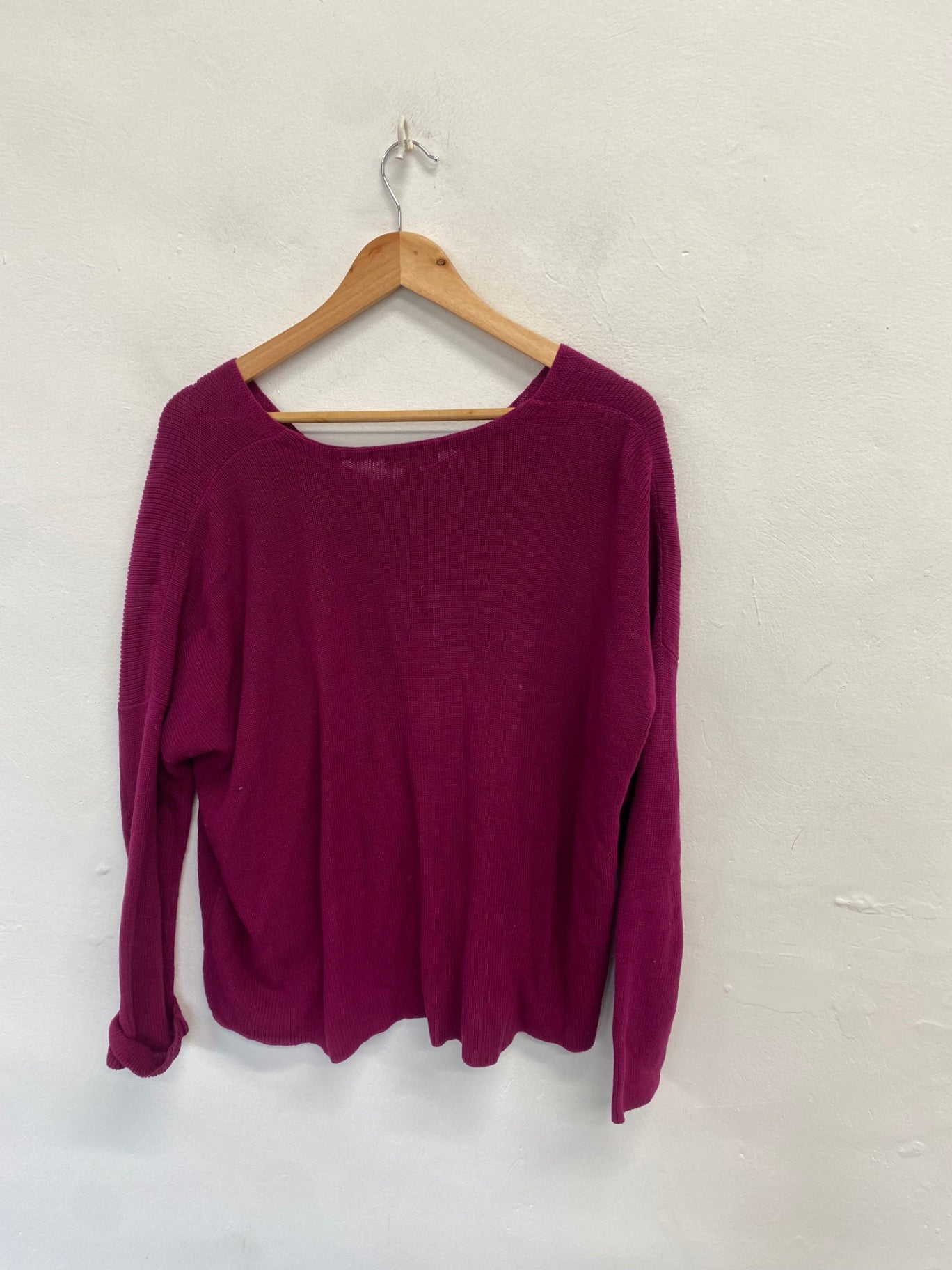 Stunning Eileen Fisher cotton Knitted jumper Uk 10 Fuchsia SO560