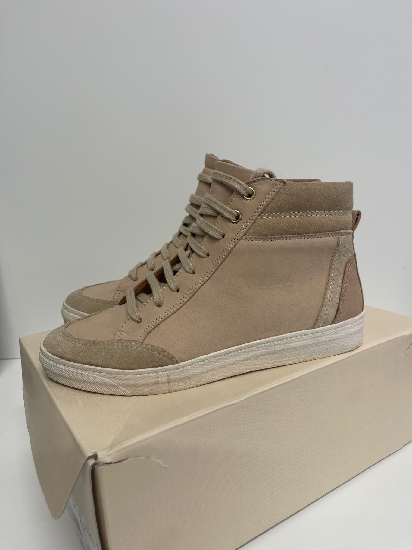 Stunning Next leather high top gold  Sneakers Uk5.5 Beige kS544