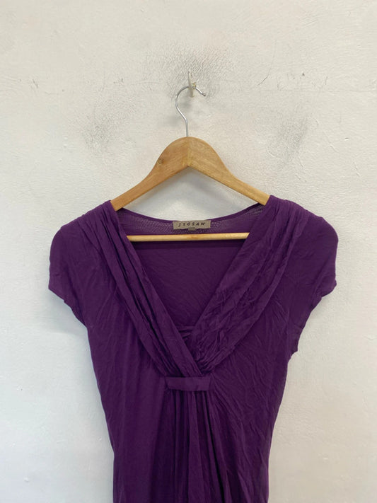 Gorgeous jigsaw purple low neck midi dress uk S JM004