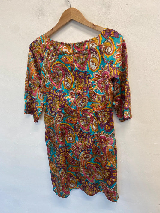 Stunning Great Plains phsycadellic paisley midi dress UK 12 LW005