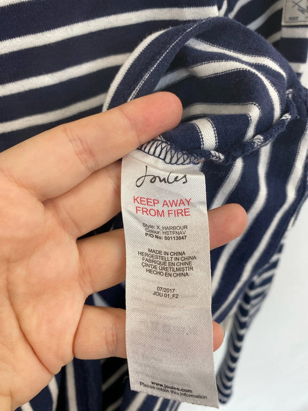 Joules Chic Navy & White Stripe Long Sleeve Top UK 10 MM005