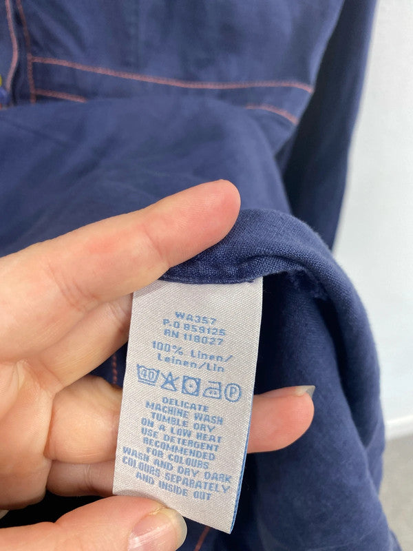 Boden Fabulous Blue Button Detail Mini Dress UK 10 MM005