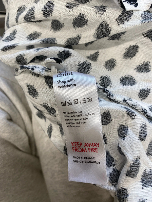 Stunning nobody’s child black white spotted tie waist dress UK 24 RM002