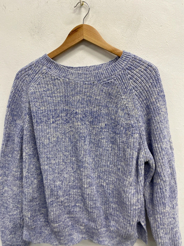 Lovely M&s blue knit cotton jumper UK XL HA001